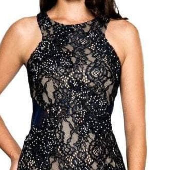 SALE Cachet 5825OZ Evening Dress Midnight Nude size 0 - Picture 2 of 4